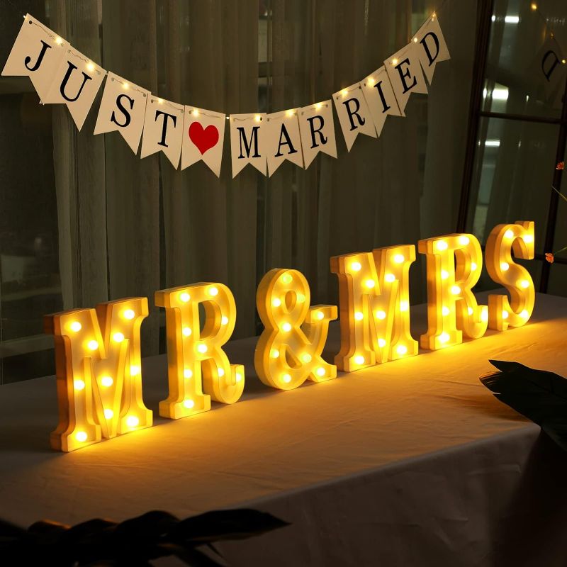 Photo 1 of  Mr and Mrs LED Sign Wedding Decorations Set