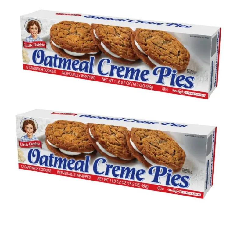 Photo 1 of Little Debbie Oatmeal Creme Pies, 12 Individually Wrapped creme pies, 16.2 Ounces, Pack of Two 