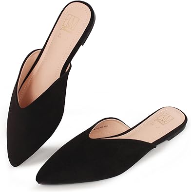 Photo 1 of (6) Hawkwell Women's Backless Slip on Slides Loafer Shoes Flats Comfortable Pointed Toe Mules