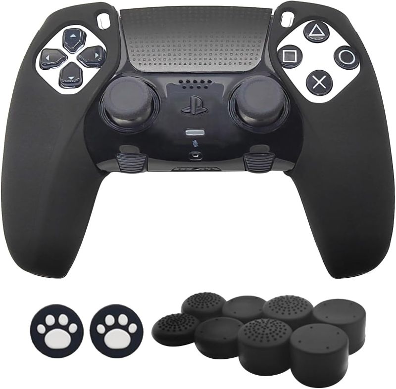 Photo 1 of MOJOXR Controller Silicone Cover and Stick Caps Compatible with PS5 Edge Controller and PS5 Controller, Anti-Slip Protector Skin and 10 Thumb Grip Caps Accessories for PlayStation5 Controller PURPLE STOCK PHOTO FOR REFERENCE ONLY