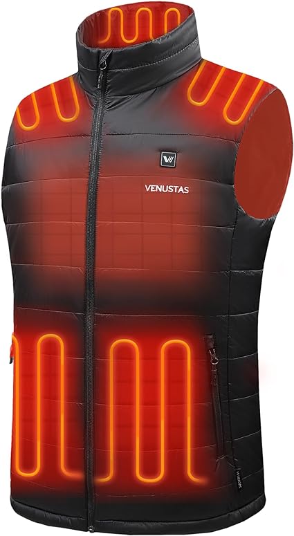 Photo 1 of Venustas Men's Heated Vest with Battery Pack 7.4V, Ultra-thin Carbon Fiber, Suitable for Winter Outdoor Hunting Skiing ( unknown size ) 