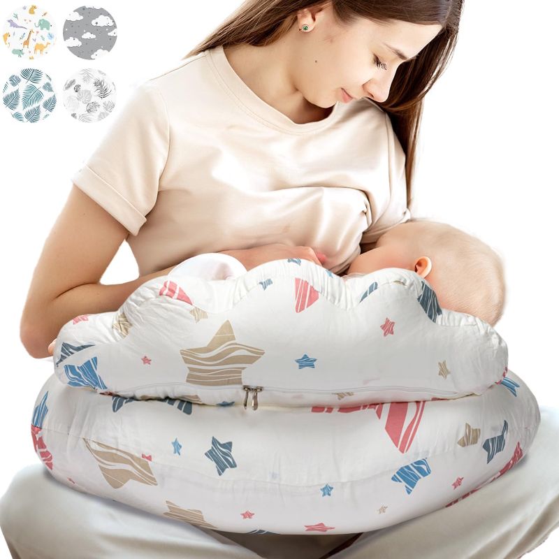 Photo 1 of PILLANI Nursing Pillow for Breastfeeding & Bottle Feeding, Original Breast Feeding Pillow for Mom & Baby Support, Removable Cotton Cover, Adjustable Waist Strap, Baby Girl Boy Essentials Must Haves 