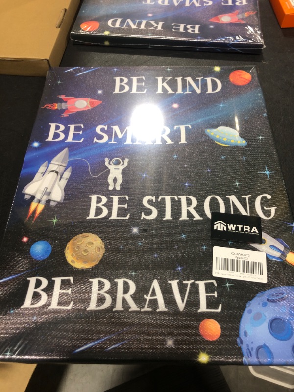 Photo 1 of BE KIND BE SMART BE STRONG BE BRAVE WALL CANVAS 12" X 15"