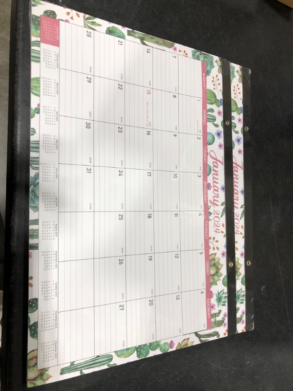 Photo 2 of 2024 Desk Calendar - 2024 Calendar from January 2024 - December 2024,12 Months Monthly Desk Calendar, 12" x 17", Desk Pad, Large Ruled Blocks, To-do List & Notes, Best Desk Calendar for Organizing 2 PACK