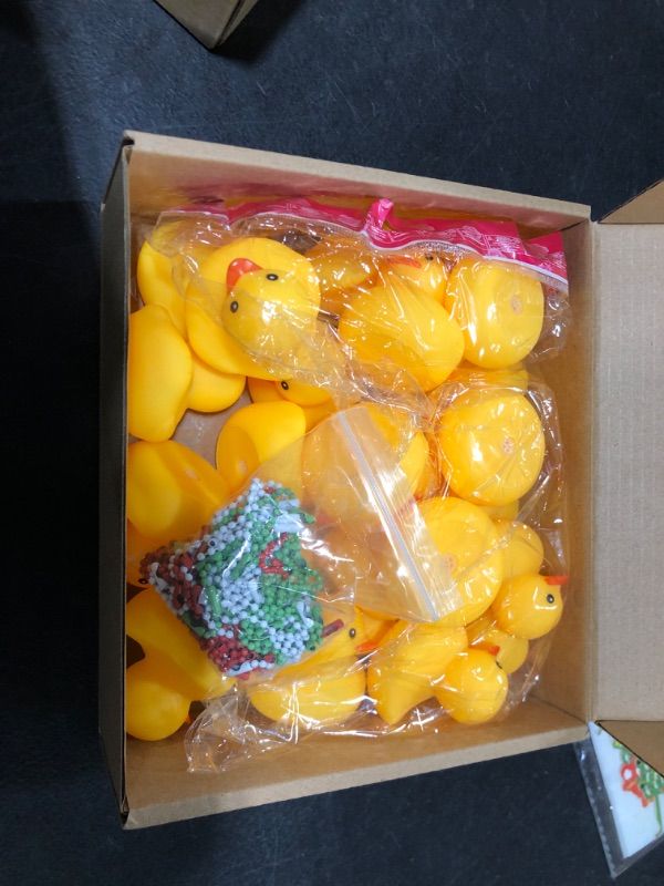Photo 1 of 24 PCS YELLOW RUBBER DUCKS WITH KEYCHAINS