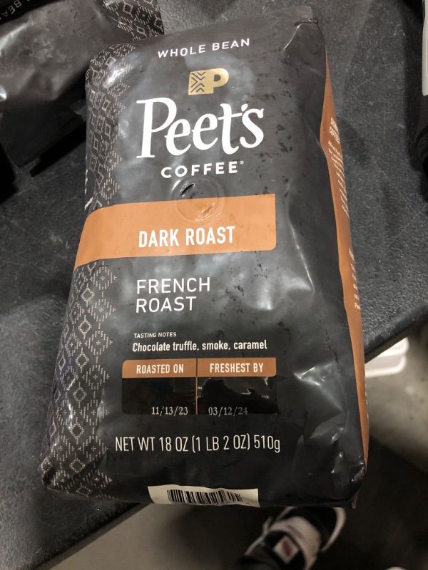Photo 2 of Peet's Coffee, Dark Roast Whole Bean Coffee - French Roast 18 Ounce Bag French Roast 18 Ounce (Pack of 1)