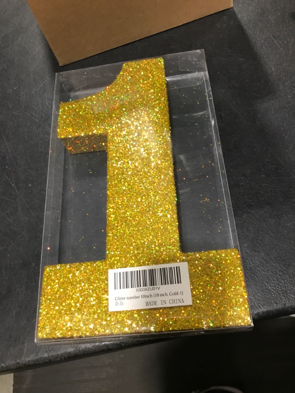 Photo 1 of GLITTER NUMBER GOLD NUMBER ONE 10"