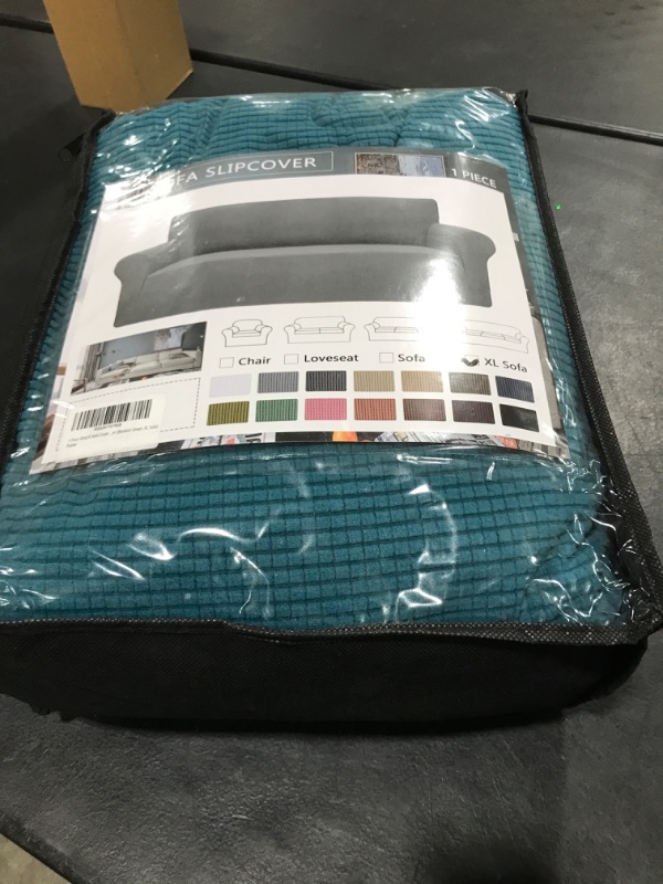 Photo 2 of ZNSAYOTX Stretch Oversized Couch Cover Universal Sofa Covers for Living Room Dogs Pet Furniture Protector Spandex Extra Large Sofa Slipcovers with Anti Slip Foam Sticks (Peacock Teal, XL Sofa) X-Large (91"-110") Peacock Teal