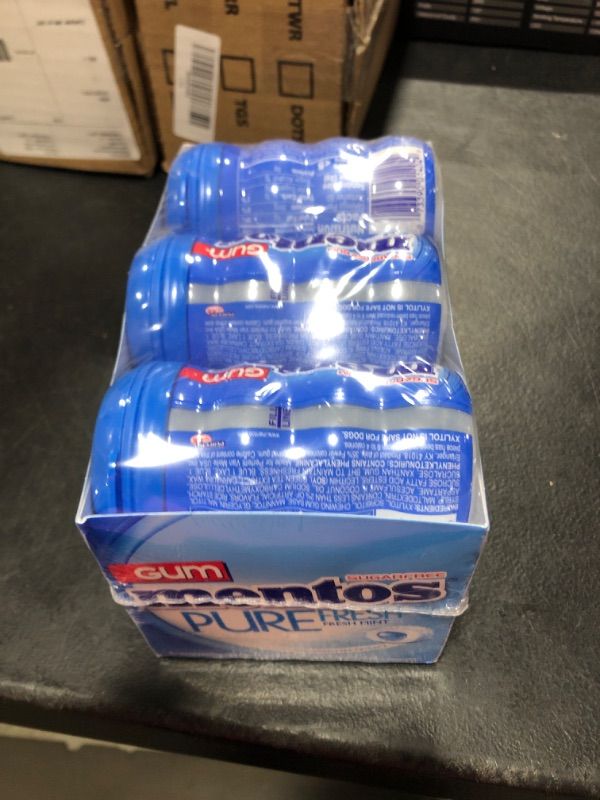 Photo 1 of Mentos Pure Fresh Sugar-Free Chewing Gum with Xylitol, Spearmint, 50 Piece Bottle (Bulk Pack of 6) Spearmint 6  -- EXP 2026
