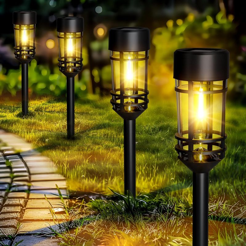 Photo 1 of GIGALUMI Solar Pathway Lights 10 Pack, Outdoor Solar Lights Waterproof, Path Lights Solar Powered for Walkway Driveway Yard Patio Lawn Decor
