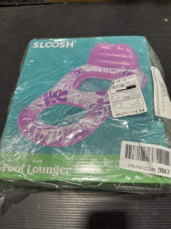 Photo 2 of Sloosh Inflatable Pool Floats Lounger Adult, Pool Float Lounge Raft Floaties Water Floating Recliner Chair with Cup Holders Foot Rest Swimming Pool Floaty
