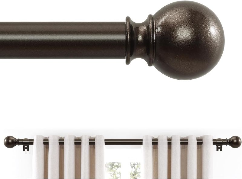 Photo 1 of Bronze Curtain Rods 28 to 48 Inches(2.3-4 Feet),5/8 inch Splicing Drapery Rods,Small Curtain Rods Set,Size: 18''-45'',Bronze
