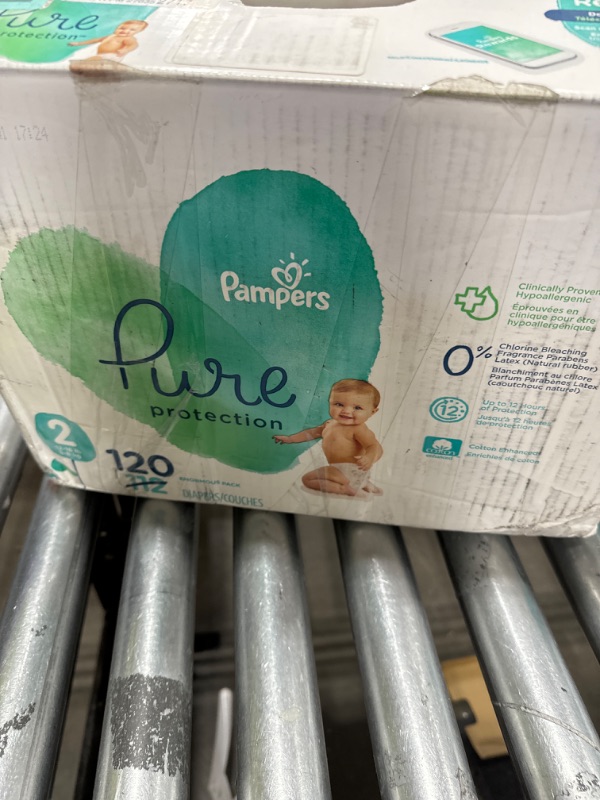 Photo 2 of Pampers Pure Protection Diapers Enormous Pack - Size 2 - 120ct
