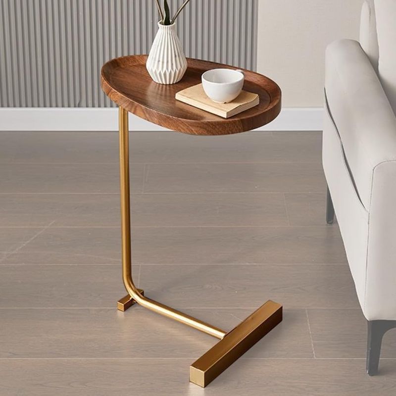 Photo 1 of TRUNYAQI C Shaped Side Table, Small C Table End Table for Sofa and Bedside, Couch Side Tables That Slide Under, Wood C Shaped End Table for Bedroom Living Room, 18”L X 12”W
