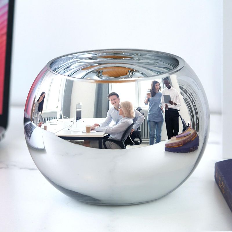 Photo 1 of SNDEC 360° View Decor Mirror, 7.5'' Glass Candy Dish Desk Mirror to See Behind You, Home Office Aesthetic Table Vases Flower Pot, Cubicle Convex Desk Rearview Mirror Monitor
