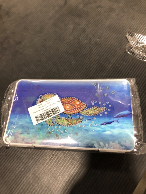 Photo 2 of 1pc 4.3x7.2inch 5D Diamond Painting kit Storage Box DIY Sea and Turtle Shaped Drill Diamond Painting Art False Eyelashes Storage Box