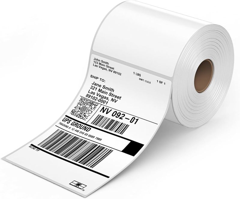 Photo 1 of Rollo Direct Thermal Shipping Labels - 500 4x6 Thermal Label Roll - Perforated and Strong Adhesive (Commercial Grade)
