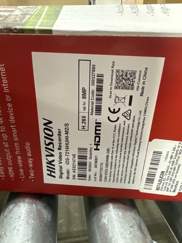 Photo 5 of Hikvision DS-7216HUHI-K2 8MP H.265+ Turbo HD 16CH DVR 4K HDMI Supports up to 8MP TVI/ 5MP AHD/4MP CVI/Plus 16CH of 8MP IP CAM (HDD not Included)