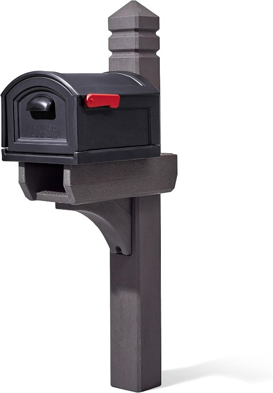 Photo 1 of Step2 Lakewood Extra Large Mailbox and Mailbox Post Kit, Easy to Install, Mailboxes for Outside, Heavy-Duty, Weather Resistant, Brown
