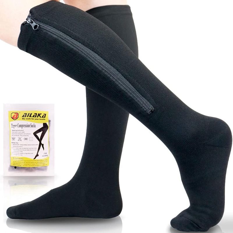 Photo 1 of Ailaka Medical 15-20 mmHg Zipper Compression Socks Women Men
