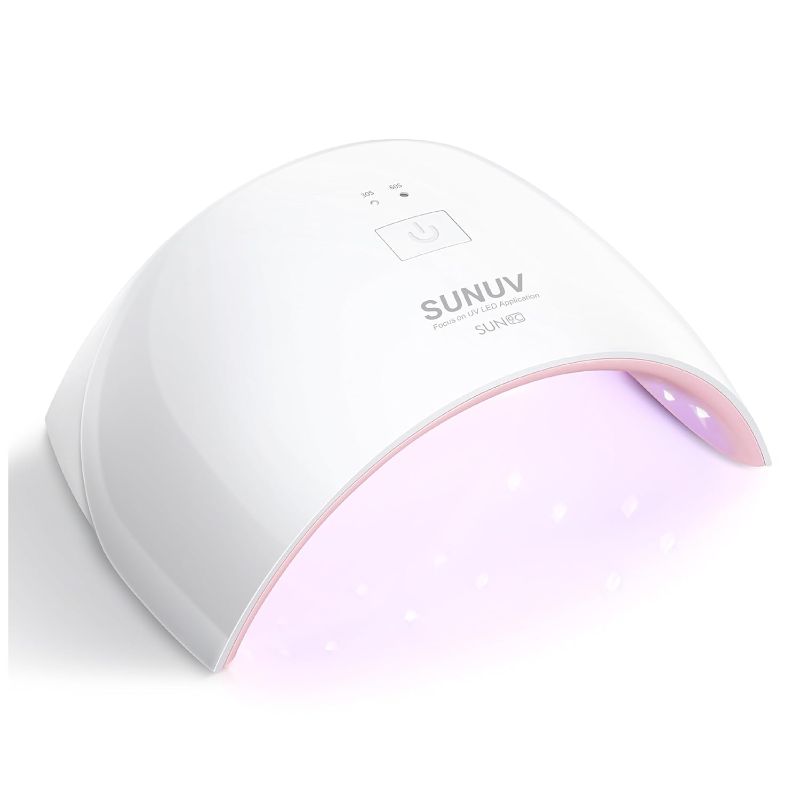 Photo 1 of SUNUV UV LED Nail Lamp, UV Light for Nails Dryer for Gel Nail Polish Curing Lamp with Sensor 2 Timers SUN9C Pink Gift for Women Girls
