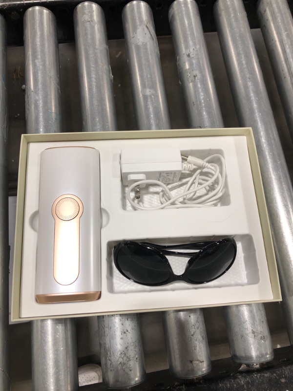 Photo 1 of IPL Hair Removal, Laser Hair Removal with Cooling for Women and Men, AMOTAOS 3-in-1 At-Home Permanent Hair Removal Device 9 Levels Upgrade 999900 Flashes for Face Armpit Arm Bikini Line Leg Whole Body White&Gold