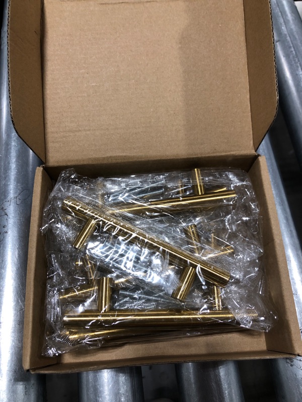 Photo 2 of Haliwu 10 Pack/Gold Cabinet Pulls, Brushed Brass Cabinet Pulls Cabinet Handles Gold Dresser Drawer Pulls Stainless Steel Kitchen Hardware Gold Pull 3 Inch Hole Center
