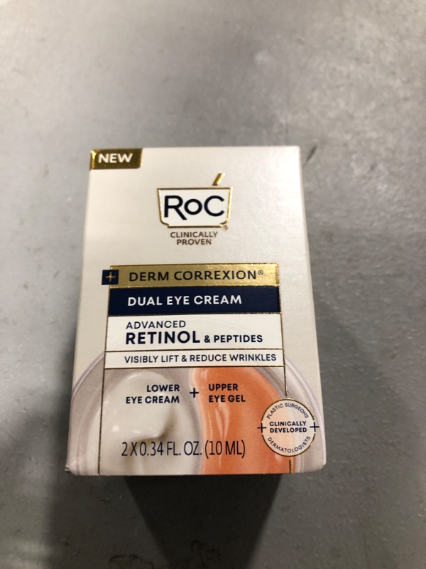 Photo 2 of RoC Derm Correxion Dual Eye Cream with Advanced Retinol + Peptides for Puffy Eyes and Dark Circles, Christmas Gifts & Stocking Stuffers for Women and Men, 0.68 Ounces