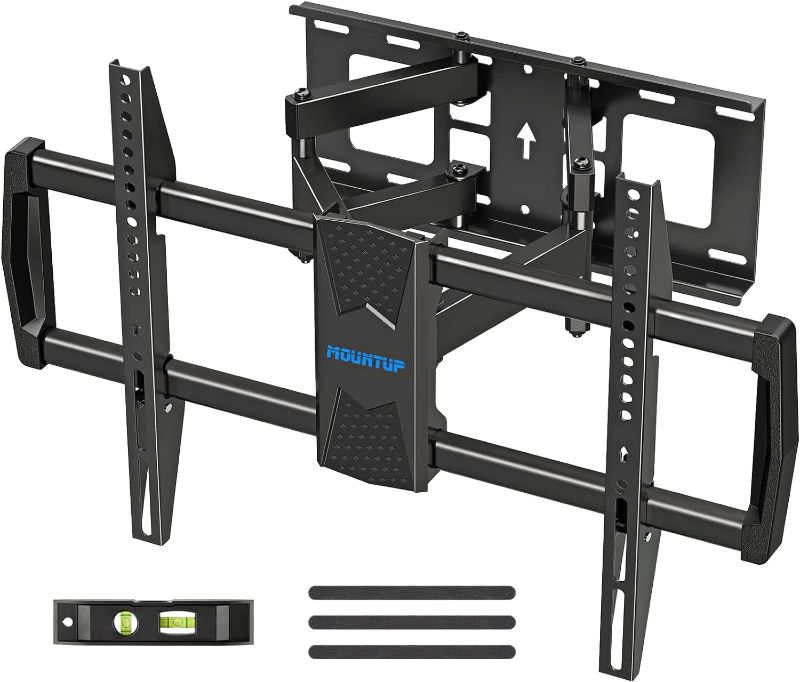 Photo 1 of MOUNTUP TV Wall Mount, TV Mount Swivel and Tilt Full Motion for Most 42-82 Inch Flat Curved TVs, Wall Mount TV Bracket with Articulating Arm, Holds up to 100lbs Max VESA 600x400mm, Fits 12" 16" Studs