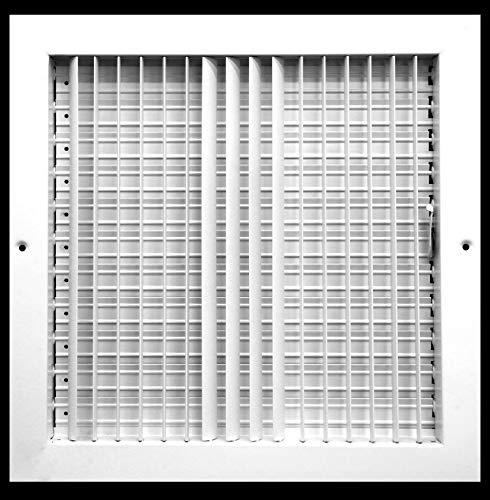 Photo 1 of 10"w X 10"h Adjustable AIR Supply Diffuser - HVAC Vent Cover Sidewall or Ceiling - Grille Register - High Airflow - White [Outer Dimensions: 11.75"w X
