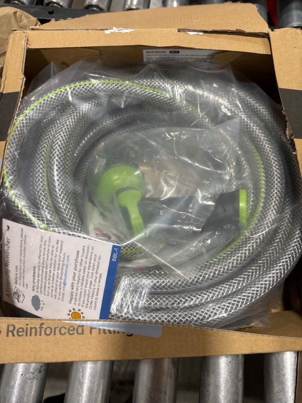 Photo 2 of Flexible Garden Hose 50 FT - Heavy Duty Non-Expandable 50FT Outdoor Water Hose Pipe, 1/2" x 50Feet, 3/4" Solid Swivel Fittings, 50 Feet, Kink and Leak Proof
