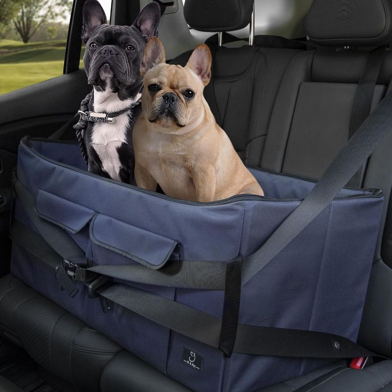 Photo 1 of A4Pet Pet Dog Car Seat for Medium Dogs Large Dogs, 30 Inch Dog Booster Seat for Car with 2 Safety Leashes and Detachable Inner
