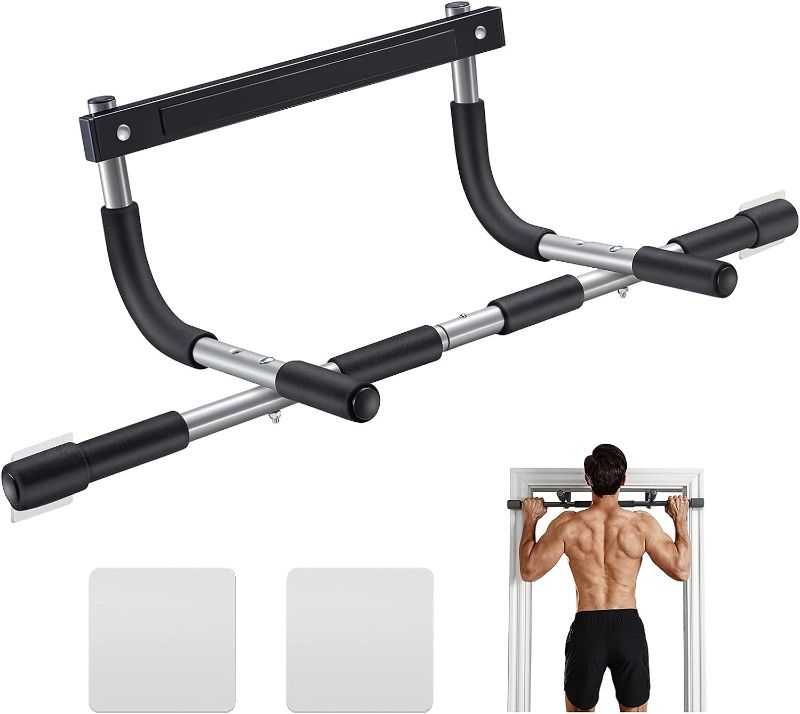 Photo 1 of Ally Peaks Pull Up Bar for Doorway | Thickened Steel Max Limit 440 lbs Upper Body Fitness Workout Bar| Multi-Grip Strength for Doorway | Indoor Chin-Up Bar Fitness Trainer for Home Gym Portable
