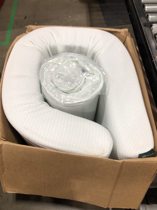 Photo 2 of Zinus 6 Inch Green Tea Memory Foam Mattress [New Version], Fiberglass Free, Medium Firm Feel, Zoned Pressure Relief, Certified Safe Foams & Fabric, Bed-in-A-Box, Narrow Twin White Narrow Twin 6" (New Small Box)