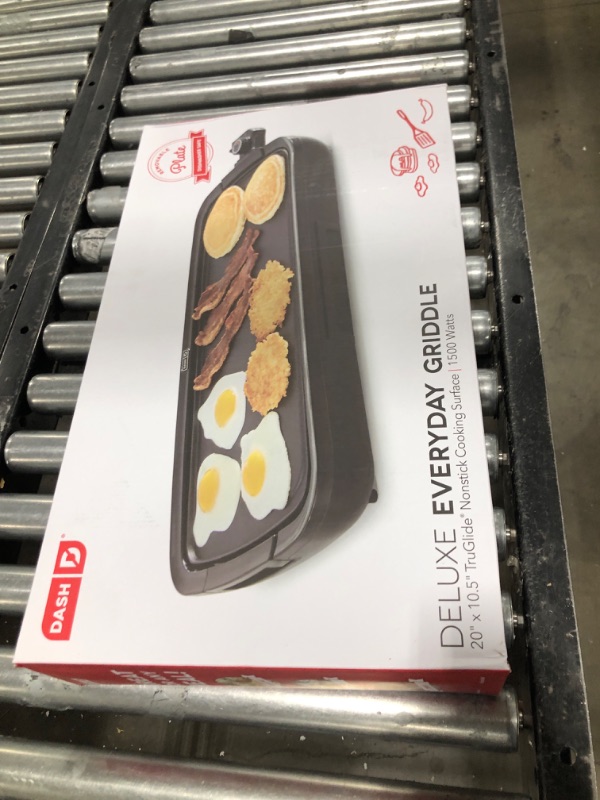 Photo 3 of DASH Deluxe Everyday Electric Griddle, 20” x 10.5”, 1500-Watt - Black & Rapid Egg Cooker: 6 Egg Capacity Electric Egg Cooker - Black Black Griddle + Egg Cooker
