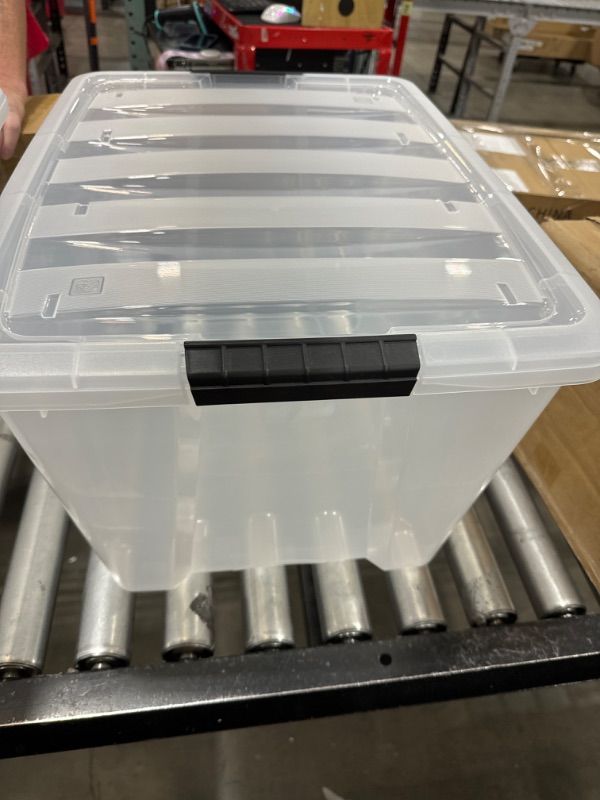 Photo 2 of  53 Qt. Plastic Storage Bin Tote Organizing Container with Lid and Secure Latching Buckles