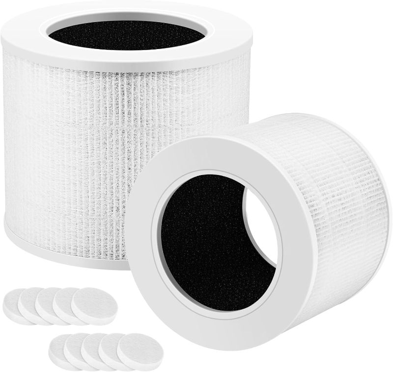Photo 1 of 2-Pack of Core Mini-RF Filter Replacement, Compatible with LEVOIT Core Mini Air Purifier, 3-in-1 H13 Grade True HEPA Replacement Filter, Compared to Part # Core Mini-RF
