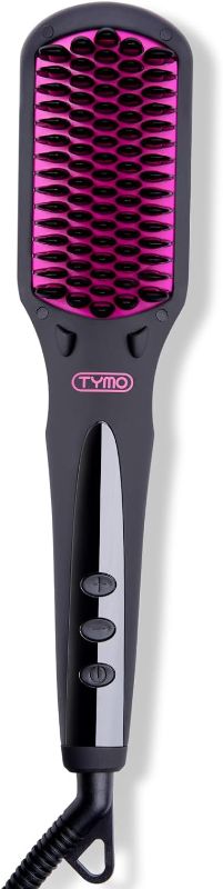 Photo 1 of TYMO Ionic Hair Straightener Brush - Straightening Brush with Enhanced 10 Million Negative Ions, 25s Heat-up, 16 Temps & Dual Voltage, Ceramic Hot Comb Anti-Scald & Auto-Off for Women
