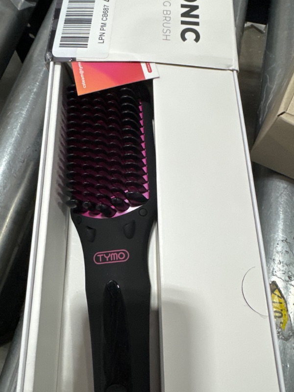Photo 2 of TYMO Ionic Hair Straightener Brush - Straightening Brush with Enhanced 10 Million Negative Ions, 25s Heat-up, 16 Temps & Dual Voltage, Ceramic Hot Comb Anti-Scald & Auto-Off for Women
