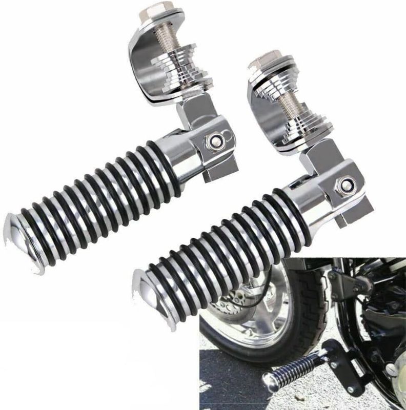 Photo 1 of Foot Pegs For Motorcycles For 1" Crash Bar Foot Pegs 1.25" 1 1/4" Engine Guard U-Clamp Footpegs Universal Compatible With Harley Sportster 883 1200 Bad Boy Heritage Softail Flst Fxst Fxrt
