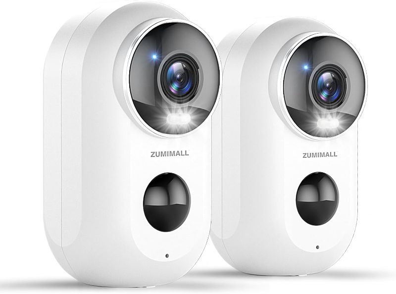 Photo 1 of ZUMIMALL Security Cameras Wireless Outdoor with Magnetic Mount - 2 Packs - Battery Operated Security Camera Outdoor with Siren