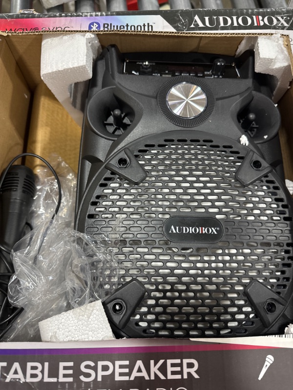 Photo 2 of AUDIOBOX ABX-82S Portable 8" PA Speaker with Stand, WaveSync™ Technology, Bluetooth, LED Lights, 1100W - Includes Microphone & USB Cable