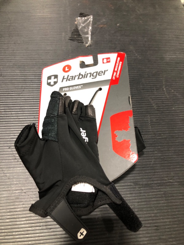 Photo 2 of Harbinger Pro Weight Lifting Gloves Unisex Black Large