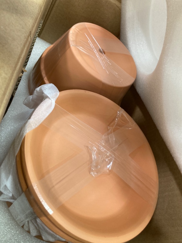 Photo 1 of  4 Pack Terracotta Pots with Saucer, 6 Inch Large Terra Cotta Plant Pot with Drainage Hole, Clay Flower Planter Pot with Tray for Indoor Outdoor Plant