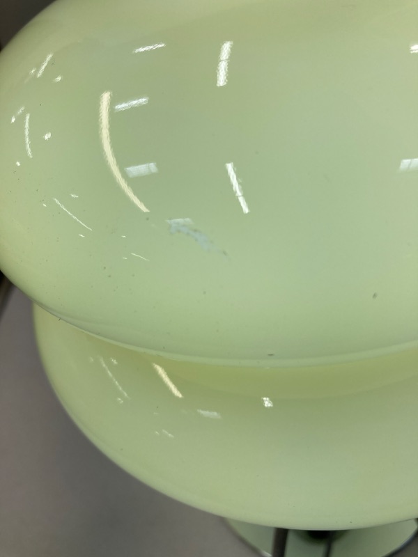 Photo 1 of Glass Bedside Table Lamp for Bedroom, Mid Century Modern Mushroom Lamp, Retro Egg Tart Lamp (Creamy Yellow)