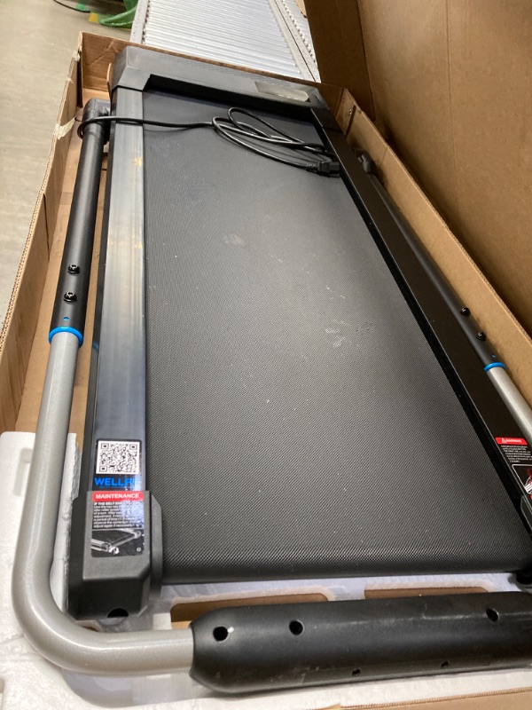 Photo 2 of 6% Incline Walking Pad Treadmills, Under Desk Treadmill 330lb Capacity for Home Small Space, Mute Control Portable Foldable Adjustable Incline Treadmill, Works with KINOMAP, Easy to Move and Store with Handle