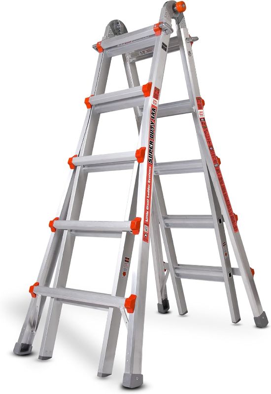 Photo 1 of ***(ONE BLACK RUBBER FOOT MISSING)***
Little Giant Ladders, Epic, M26, 26 ft, Multi-Position Ladder, Aluminum, Type 1A, 300 lbs weight rating, (16826-818) https://a.co/d/9wSVgdU