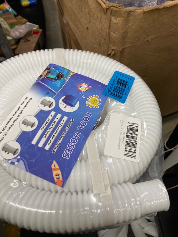 Photo 1 of 1.25" x 59" Pool Hoses for Above Ground Pools Diameter Replacement Hose and Pool Pipe Holders Pool Accessory Compatible with Filter Pumps 330 GPH 530 GPH 1000 GPH (White 2pcs)