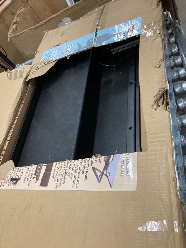 Photo 1 of Rocelco 46" Large Height Adjustable Standing Desk Converter - Quick Sit Stand Up Triple Monitor Riser - Tall Gas Spring Assist Computer Workstation - Retractable Keyboard Tray - Black (R DADRB-46)