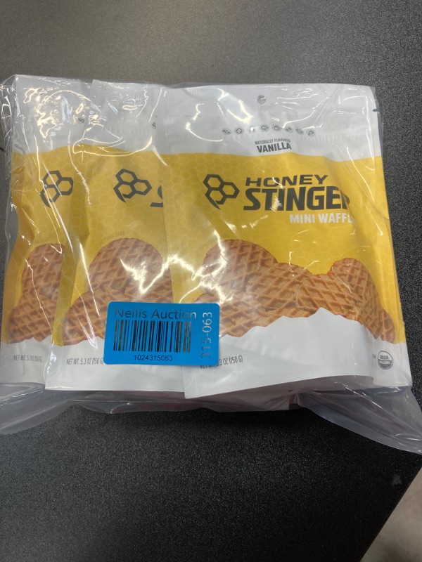 Photo 4 of **3 Pack** Honey Stinger Organic Mini Vanilla Waffles Energy Stroopwafel for Exercise